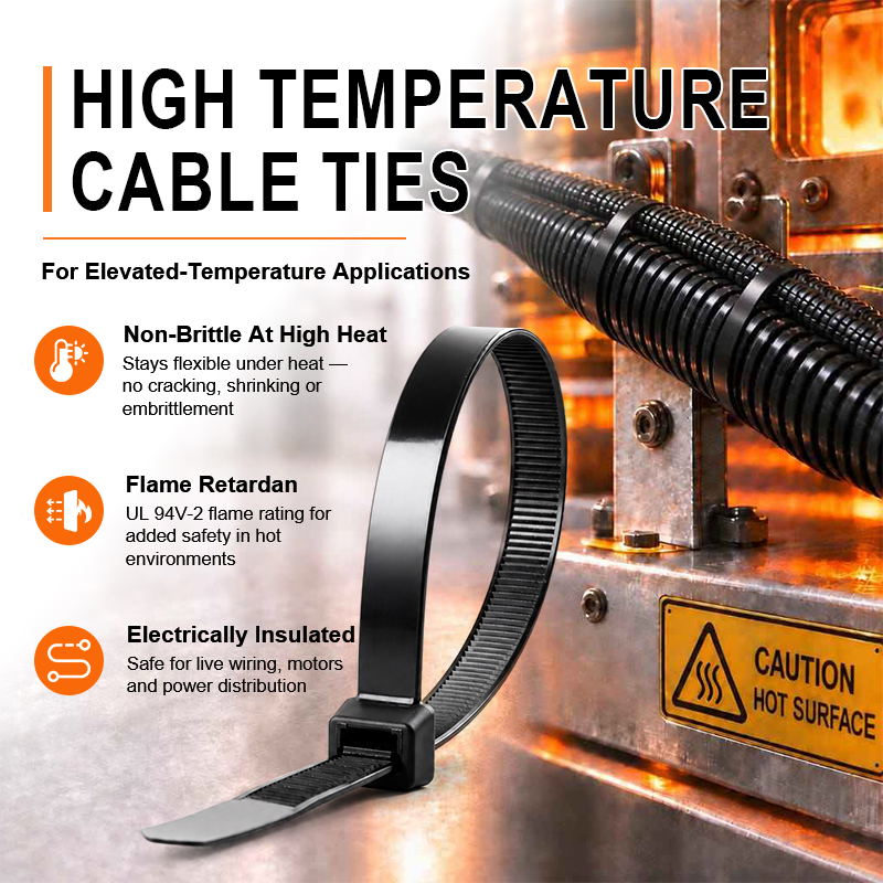 High Temperature Resistant Cable Ties for Extreme Heat Applications