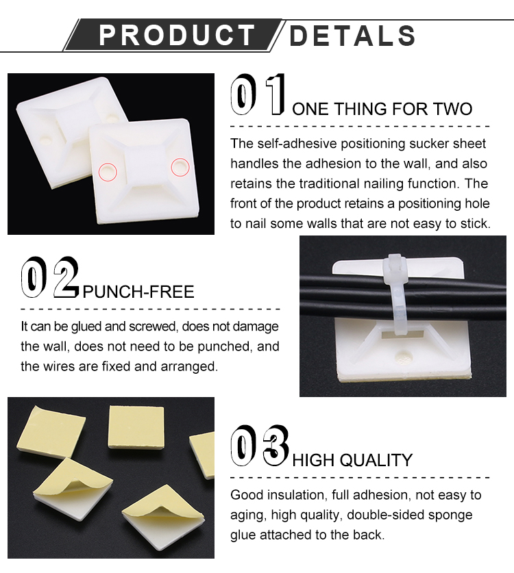 Adhesive Cable Tie Base Installation Instructions