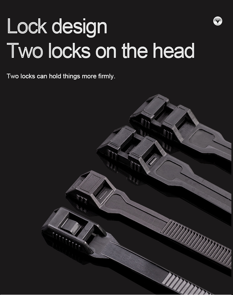 Black Double Locking Cable Ties Type
