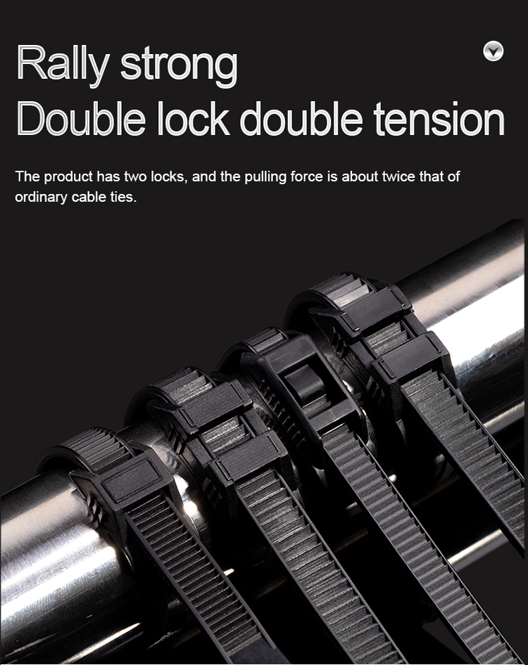 Black Double Locking Cable Ties application