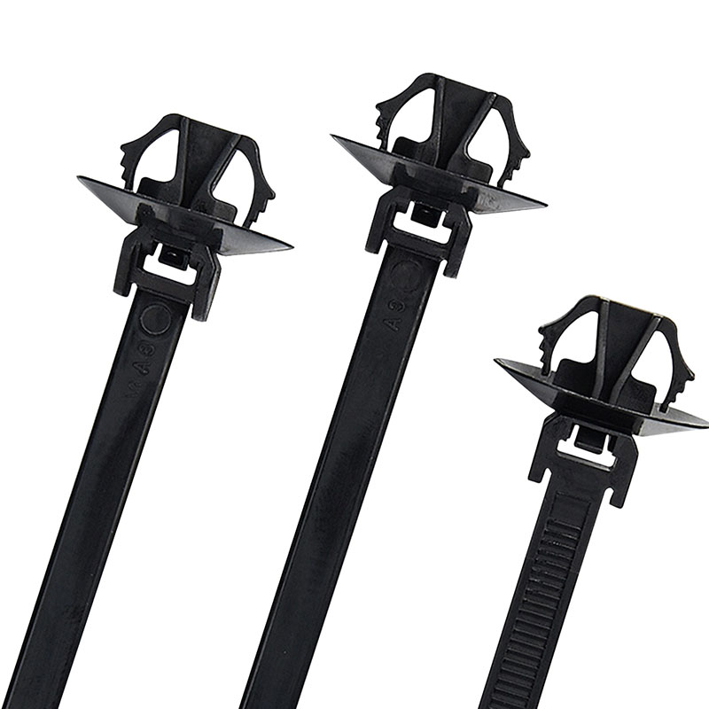 Black Push Mount Cable Ties detail