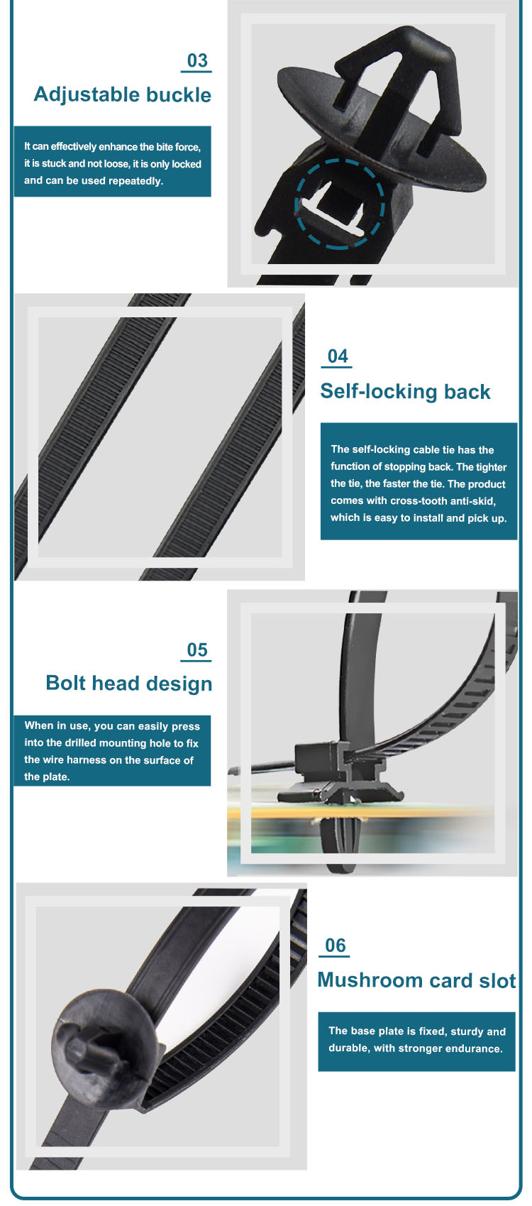 Push Mount Cable Ties Products details part two