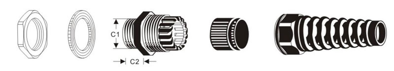 Spiral Cable Glands sketch
