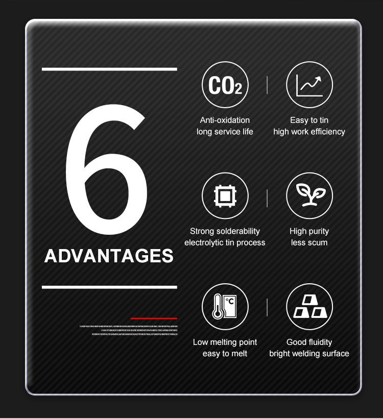 NLZD SnPb Solder Bar 6 Advantages